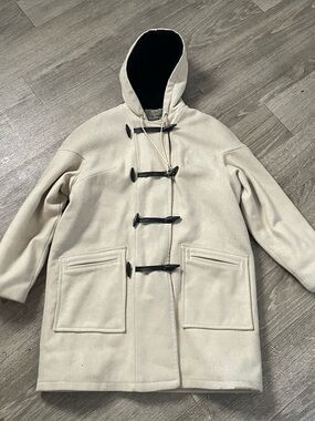 Vintage Town & Country 100% Wool Heavyweight Coat With Hood Fur Lined Size 16